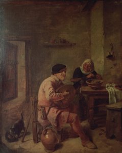 Un interior con figuras de Adriaen Brouwer